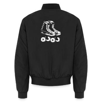 Rollschuhe Pixel - Unisex Bomberjacke - Schwarz - Hinten - AI Model Male 185 light (185cm)