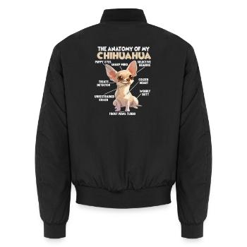 Chihuahua T Gassi Motiv Hundehalter Chihuahua - Unisex Bomberjacke - Schwarz - Hinten - AI Model Male 185 light (185cm)