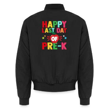 Happy Last Day Of Pre-K Back To School Student - Unisex Bomberjacke - Schwarz - Hinten - AI Model Male 185 light (185cm)