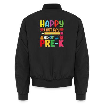 Happy Last Day Of Pre-K Back To School Student - Unisex Bomberjacke - Schwarz - Hinten - AI Model Male 185 light (185cm)