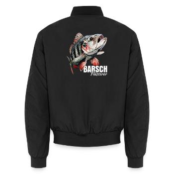 Barsch Flüsterer - Unisex Bomberjacke - Schwarz - Hinten - AI Model Male 185 light (185cm)