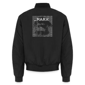 Karl Marx ASCII Porträt-T-Shirt - Unisex Bomberjacke - Schwarz - Hinten - AI Model Male 185 light (185cm)