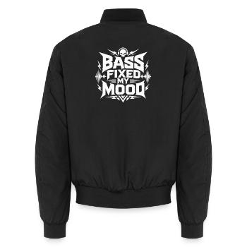 Bass Fixed My Mood Techno Rave Bass Design - Unisex Bomberjacke - Schwarz - Hinten - AI Model Male 185 light (185cm)