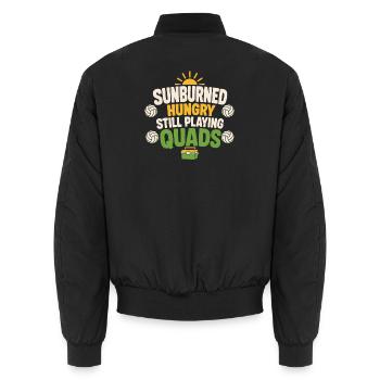 Gras Volleyball Outdoor Volleyball Spieler - Unisex Bomberjacke - Schwarz - Hinten - AI Model Male 185 light (185cm)