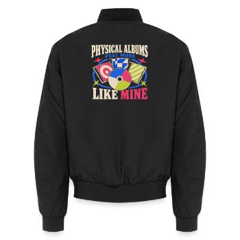 Cd-sammler Kompaktplatte Physisches Medium - Unisex Bomberjacke - Schwarz - Hinten - AI Model Male 185 light (185cm)