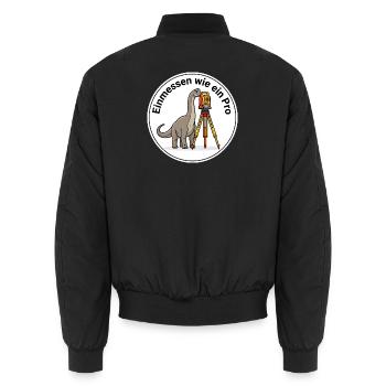 Brachiosaurus Geodät Vermessung Shirt - Unisex Bomberjacke - Schwarz - Hinten - AI Model Male 185 light (185cm)