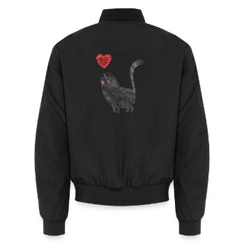 Katzen Katzenmutter Katzenkind Katze Meoww - Unisex Bomberjacke - Schwarz - Hinten - AI Model Male 185 light (185cm)