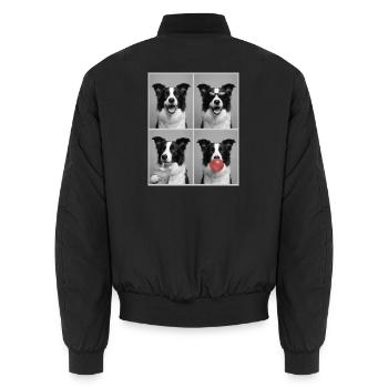 Hunde Border Collie Hund - Unisex Bomberjacke - Schwarz - Hinten - AI Model Male 185 light (185cm)