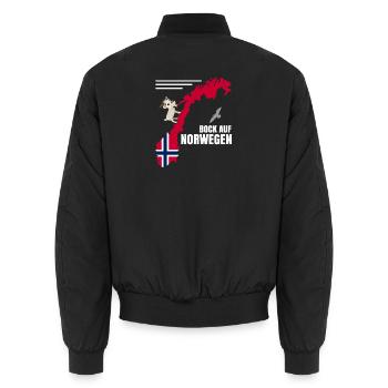 Bock auf Norwegen - Unisex Bomberjacke - Schwarz - Hinten - AI Model Male 185 light (185cm)
