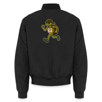 Running Turtle "Marathon" - Unisex Bomberjacke - Schwarz - Hinten - AI Model Male 185 light (185cm)