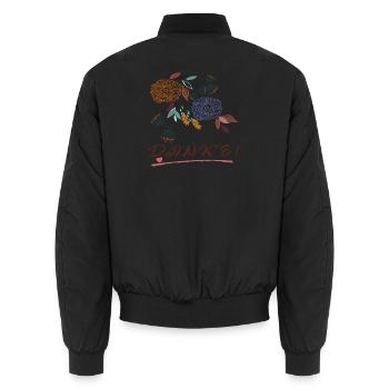 Danke mit Blumen - Unisex Bomberjacke - Schwarz - Hinten - AI Model Male 185 light (185cm)