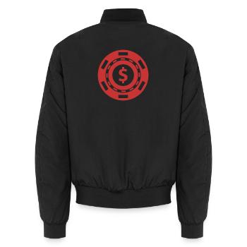 Spiel Fish Poker - Unisex Bomberjacke - Schwarz - Hinten - AI Model Male 185 light (185cm)