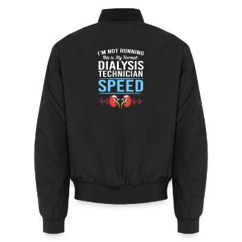 Dialyse-Techniker - Unisex Bomberjacke - Schwarz - Hinten - AI Model Male 185 light (185cm)