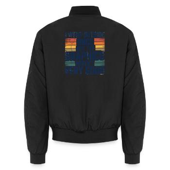  Vintage Gamer-PC game Computer zocken VR HEADSET - Unisex Bomberjacke - Schwarz - Hinten - AI Model Male 185 light (185cm)