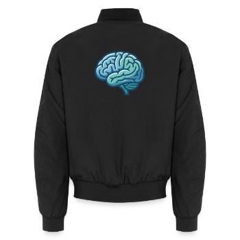 Stilisierte Illustration eines menschlichen Gehirns - Unisex Bomberjacke - Schwarz - Hinten - AI Model Male 185 light (185cm)