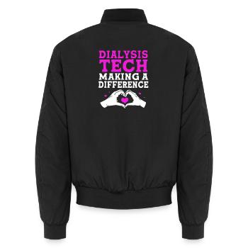 Dialyse-Techniker - Unisex Bomberjacke - Schwarz - Hinten - AI Model Male 185 light (185cm)