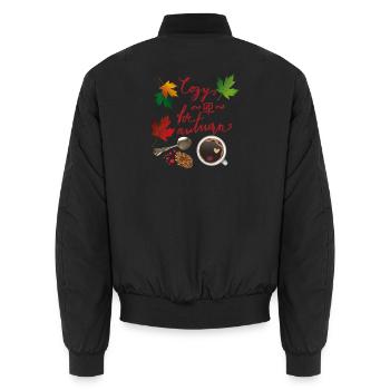 Cozy Autumn - Unisex Bomberjacke - Schwarz - Hinten - AI Model Male 185 light (185cm)