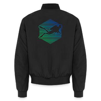 Geschenkidee für eine Freediverin mit Scuba Diving - Unisex Bomberjacke - Schwarz - Hinten - AI Model Male 185 light (185cm)