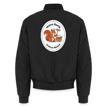 Gärtner Eichhörnchen Garten Beet Geschenk - Unisex Bomberjacke - Schwarz - Hinten - AI Model Male 185 light (185cm)