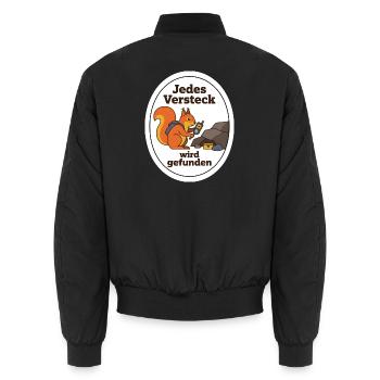 Geocaching Eichhörnchen Cache Schatz Geschenk - Unisex Bomberjacke - Schwarz - Hinten - AI Model Male 185 light (185cm)