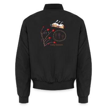 Cozy Winter - Unisex Bomberjacke - Schwarz - Hinten - AI Model Male 185 light (185cm)