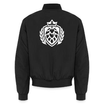 Hopfen Krone Symbol - Unisex Bomberjacke - Schwarz - Hinten - AI Model Male 185 light (185cm)