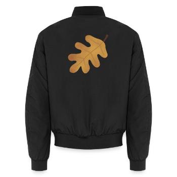 Herbst-Eichenblatt-Silhouette - Unisex Bomberjacke - Schwarz - Hinten - AI Model Male 185 light (185cm)