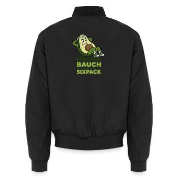 Heute Bauch morgen Sixpack schwitzende Avocado - Unisex Bomberjacke - Schwarz - Hinten - AI Model Male 185 light (185cm)