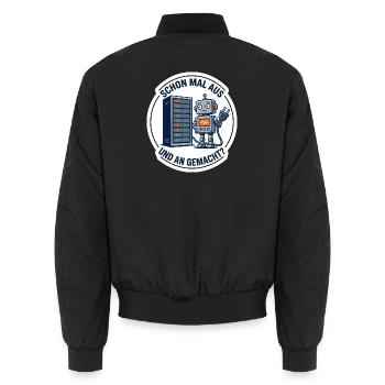 IT Support Robot Lustiges Shirt Reboot - Unisex Bomberjacke - Schwarz - Hinten - AI Model Male 185 light (185cm)