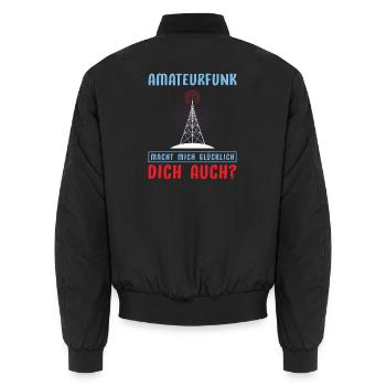 Amateurfunk Geschenke für Funker Funkamateur - Unisex Bomberjacke - Schwarz - Hinten - AI Model Male 185 light (185cm)
