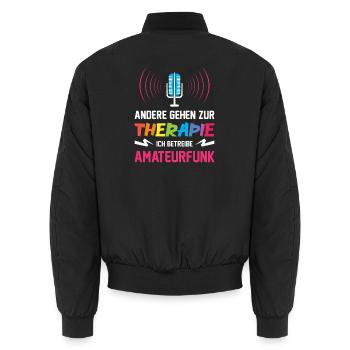 Amateurfunk Geschenke für Funker Funkamateur - Unisex Bomberjacke - Schwarz - Hinten - AI Model Male 185 light (185cm)