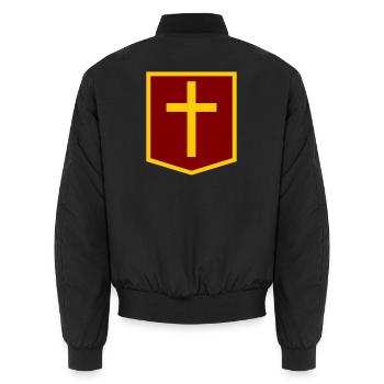 Kreuz - Unisex Bomberjacke - Schwarz - Hinten - AI Model Male 185 light (185cm)