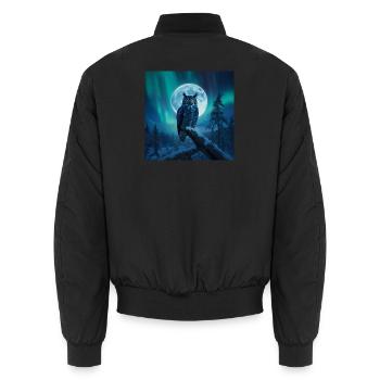 Horneule – Nordlichter - Unisex Bomberjacke - Schwarz - Hinten - AI Model Male 185 light (185cm)