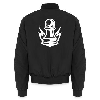 Schach Bauer - Unisex Bomberjacke - Schwarz - Hinten - AI Model Male 185 light (185cm)