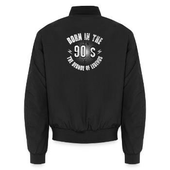 Born in the 90s - 90er Jahre Legenden Retro - Unisex Bomberjacke - Schwarz - Hinten - AI Model Male 185 light (185cm)