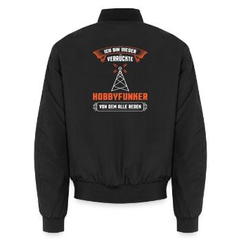 Amateurfunk Geschenke für Funker Funkamateur - Unisex Bomberjacke - Schwarz - Hinten - AI Model Male 185 light (185cm)