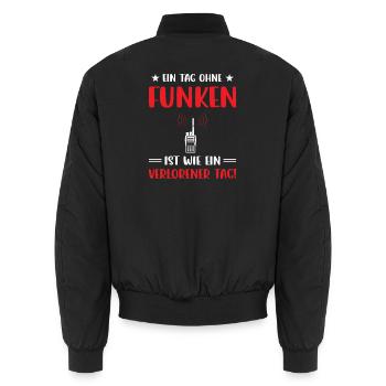 Amateurfunk Geschenke für Funker Funkamateur - Unisex Bomberjacke - Schwarz - Hinten - AI Model Male 185 light (185cm)