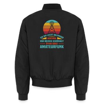 Amateurfunk Geschenke für Funker Funkamateur - Unisex Bomberjacke - Schwarz - Hinten - AI Model Male 185 light (185cm)