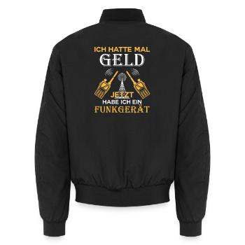 Amateurfunk Geschenke für Funker Funkamateur - Unisex Bomberjacke - Schwarz - Hinten - AI Model Male 185 light (185cm)