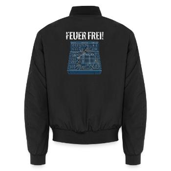 Zündanlage Pyro Feuerwerk - Unisex Bomberjacke - Schwarz - Hinten - AI Model Male 185 light (185cm)