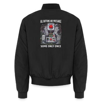  Funny All Buttons Are Pressable Gamer Tech - Unisex Bomberjacke - Schwarz - Hinten - AI Model Male 185 light (185cm)