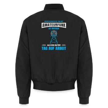 Amateurfunk Geschenke für Funker Funkamateur - Unisex Bomberjacke - Schwarz - Hinten - AI Model Male 185 light (185cm)