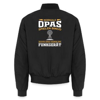 Amateurfunk Geschenke für Funker Funkamateur - Unisex Bomberjacke - Schwarz - Hinten - AI Model Male 185 light (185cm)