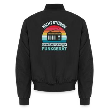 Amateurfunk Geschenke für Funker Funkamateur - Unisex Bomberjacke - Schwarz - Hinten - AI Model Male 185 light (185cm)