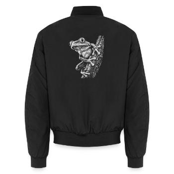 Kleiner Frosch am Ast - Unisex Bomberjacke - Schwarz - Hinten - AI Model Male 185 light (185cm)
