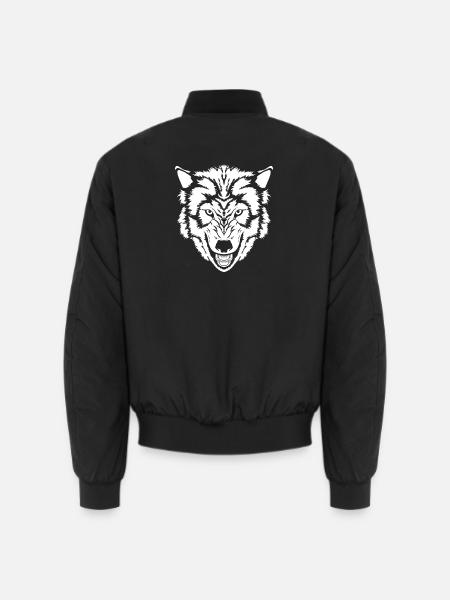 Wolf-Silhouette kontrastierende Kontur - Unisex Bomberjacke - Schwarz