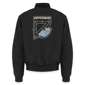 Hypotenusen-Hippo Traum - Unisex Bomberjacke - Schwarz - Hinten - AI Model Male 185 light (185cm)