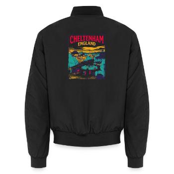 City Cheltenham England Historic Spa Town Travel - Unisex Bomberjacke - Schwarz - Hinten - AI Model Male 185 light (185cm)