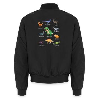 Dinosaurier Arten Urzeit Dinos Kinder Geschenk - Unisex Bomberjacke - Schwarz - Hinten - AI Model Male 185 light (185cm)