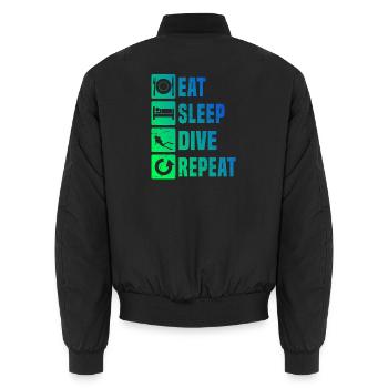 Geschenkidee für eine Freediverin mit Scuba Diving - Unisex Bomberjacke - Schwarz - Hinten - AI Model Male 185 light (185cm)